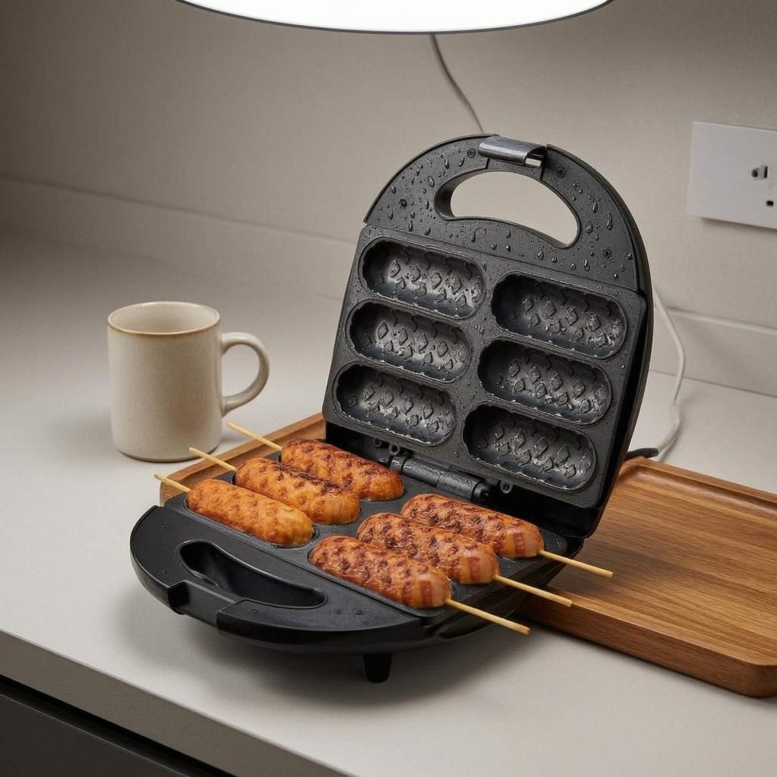 Corn Dog Stick - Corn Dog Maker Double-Sided Heating Hot
