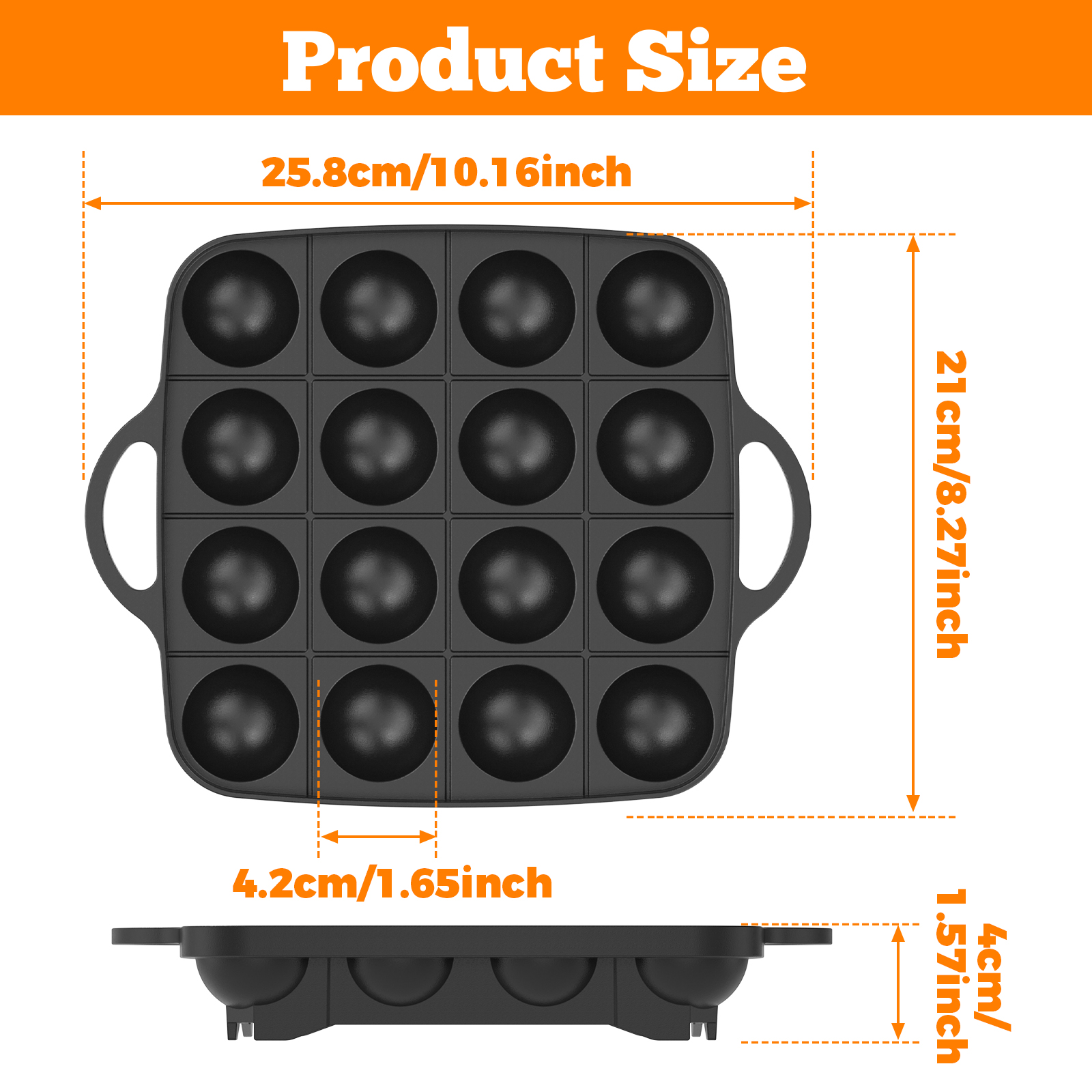 16 Holes Takoyaki Pan Cast Alu - Takoyaki Grill Plate avaliação e preço