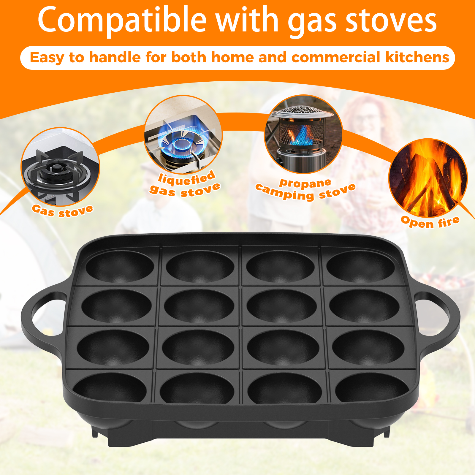16 Holes Takoyaki Pan Cast Alu - Takoyaki Grill Plate avaliação e preço