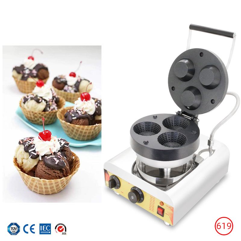 Commercial Triple-Hole Ice Cre - Waffle Cone Maker avaliação e preço