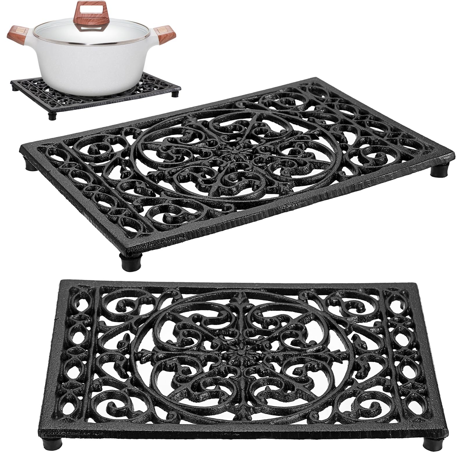 Rectangle Cast Iron Trivet Hea - Cast Iron Corn avaliação e preço