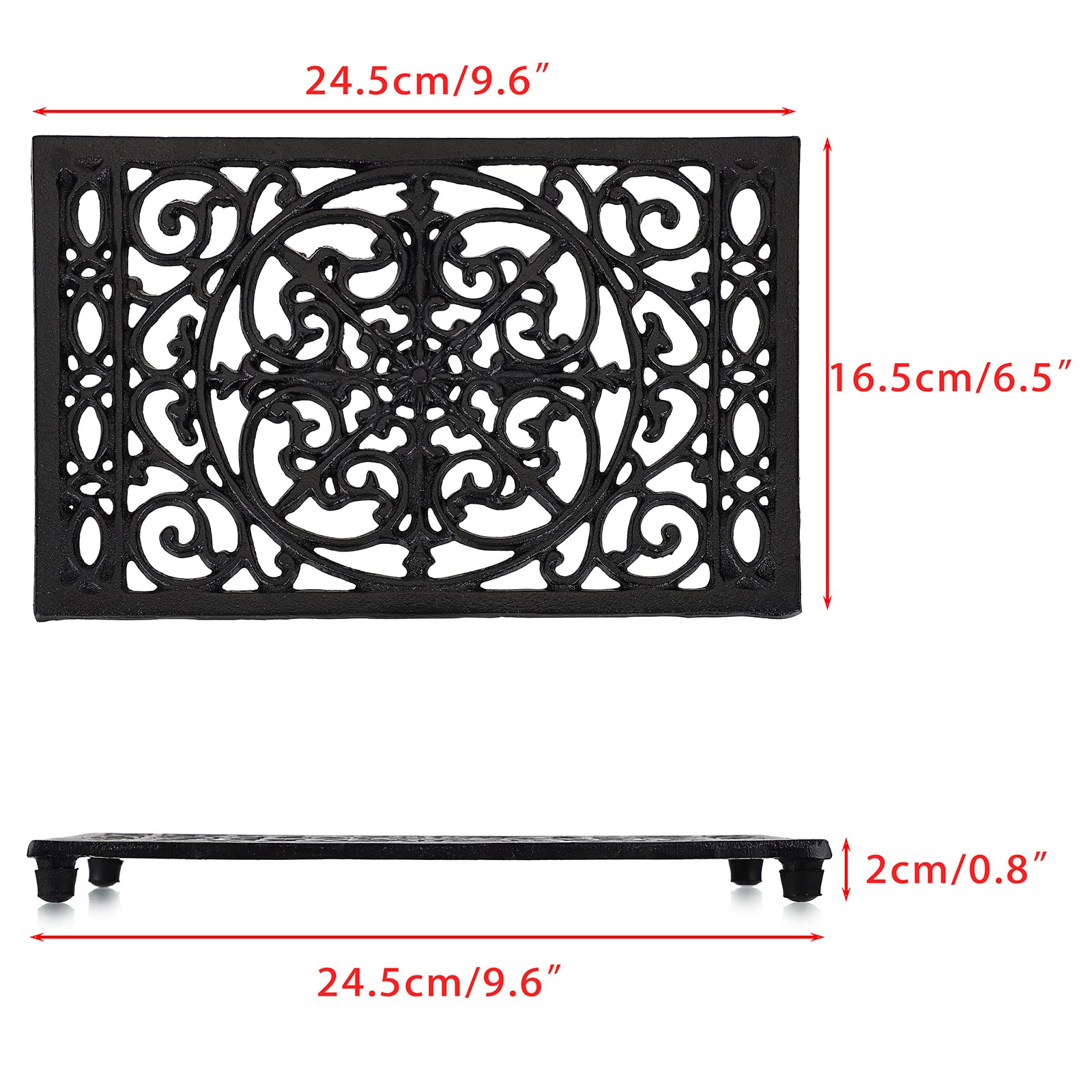 Rectangle Cast Iron Trivet Hea - Cast Iron Corn avaliação e preço