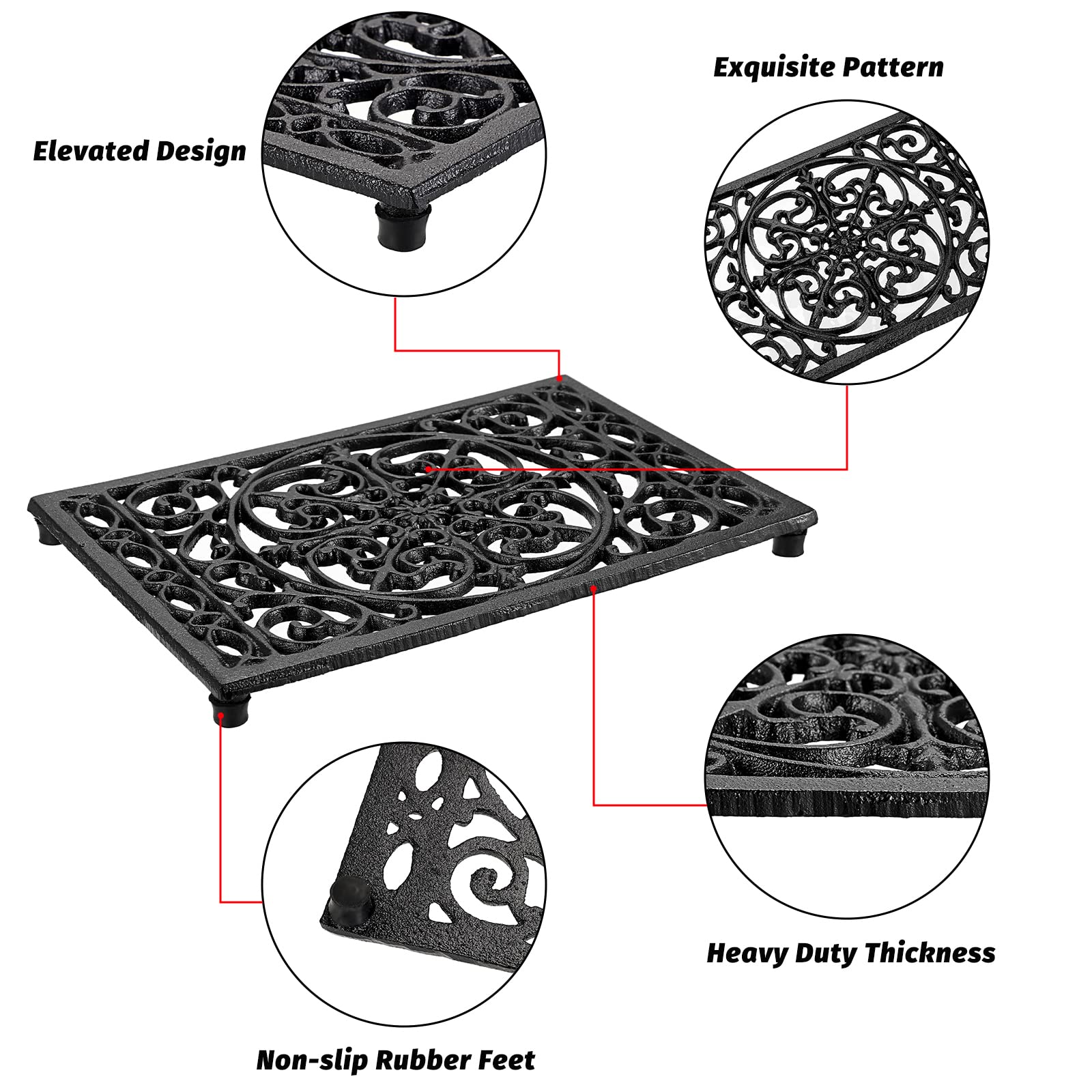 Rectangle Cast Iron Trivet Hea - Cast Iron Corn avaliação e preço