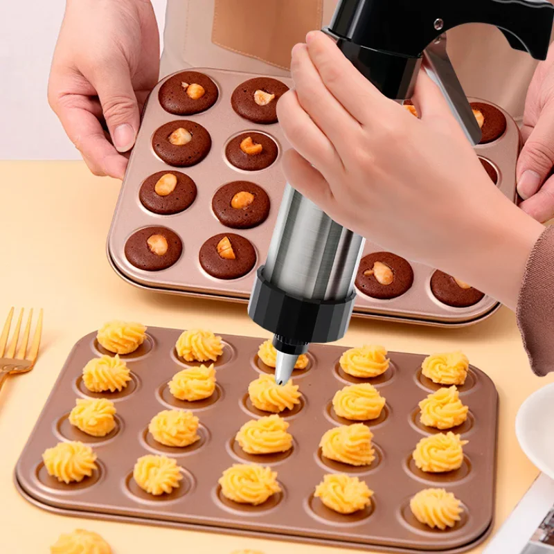 Cookie Press Gun Kit Stainless - Churros Maker Gun avaliação e preço