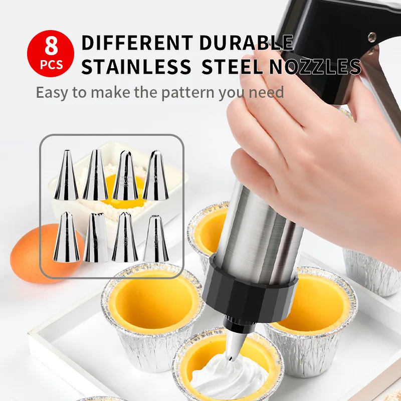 Cookie Press Gun Kit Stainless - Churros Maker Gun avaliação e preço
