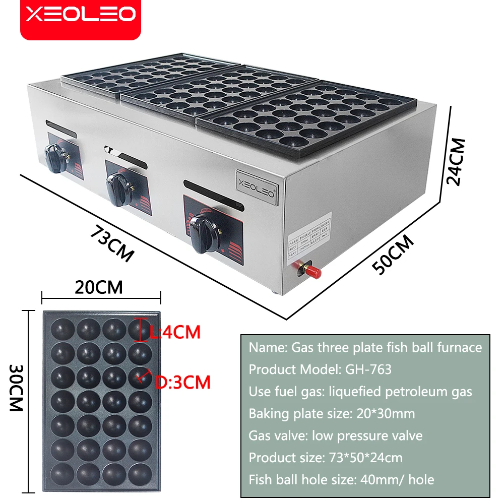 XEOLEO Commercial Desktop 3-pl - Takoyaki Grill Plate avaliação e preço