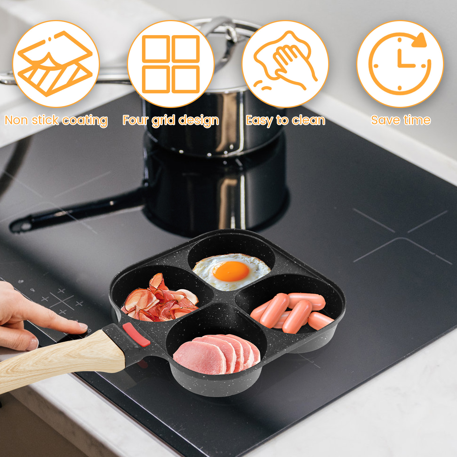 Egg Frying Pan Nonstick Pancak - Mini Pancake Griddle avaliação e preço