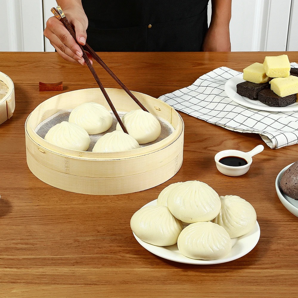 Bamboo Steamer Basket with Lid - Bao Steamer Bamboo avaliação e preço