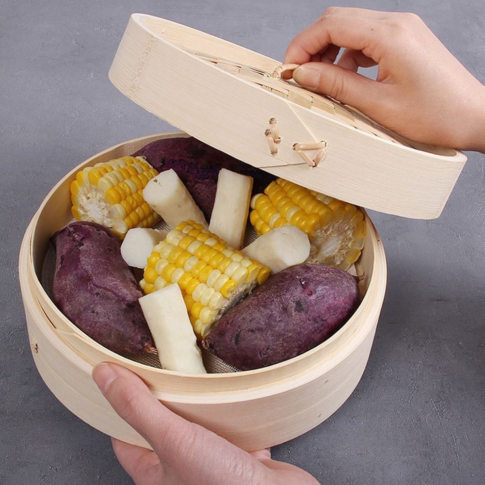 Bamboo Steamer Basket with Lid - Bao Steamer Bamboo avaliação e preço