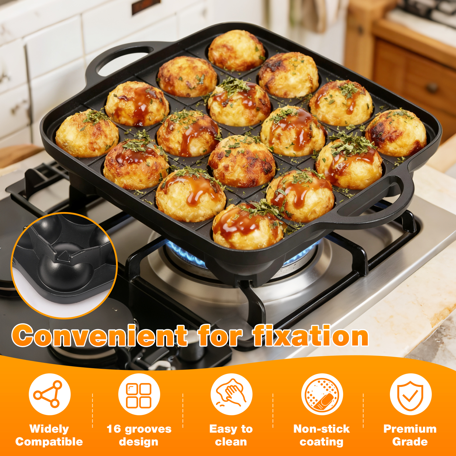 Takoyaki Pan 16 Hole Octopus B - Takoyaki Grill Plate avaliação e preço
