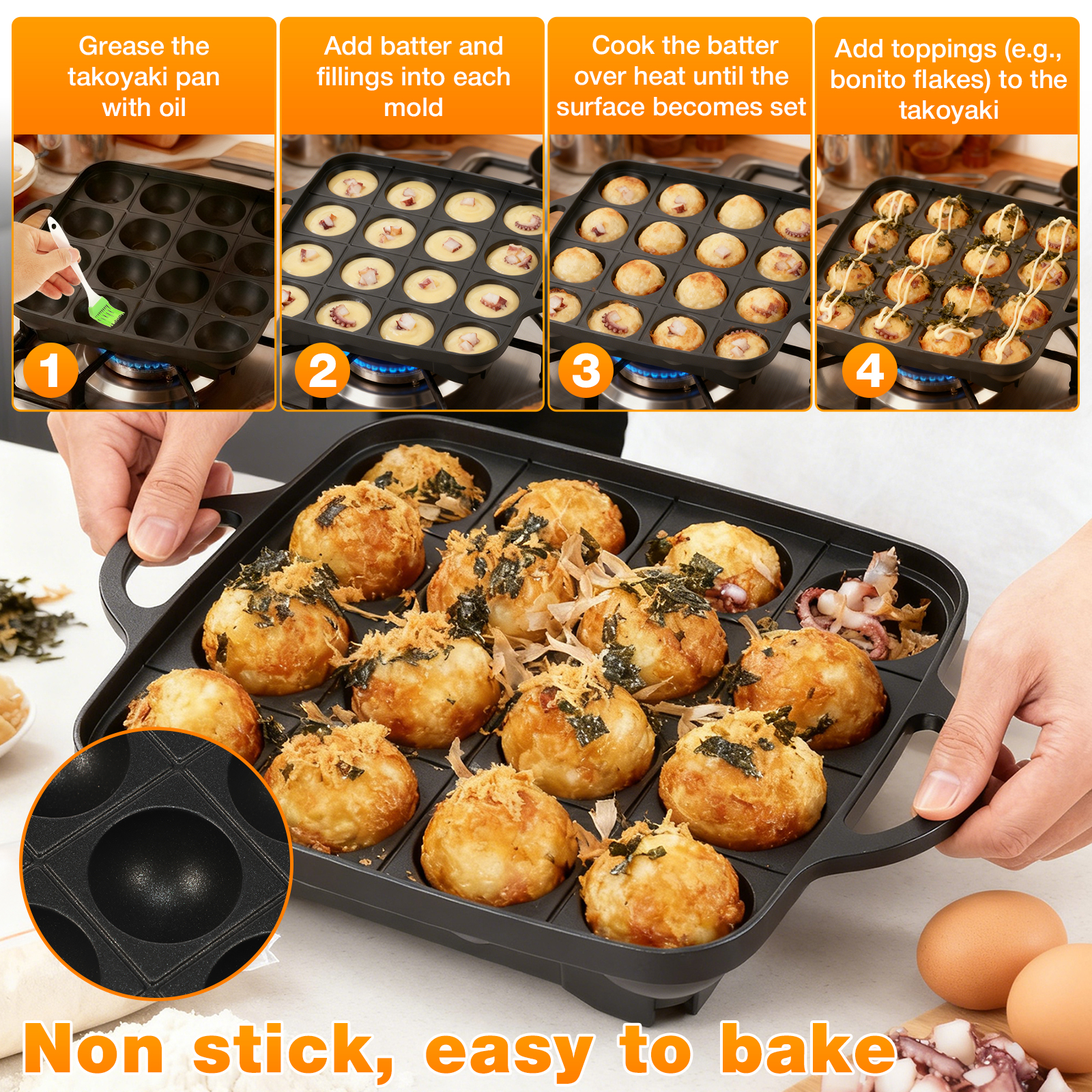 Takoyaki Pan 16 Hole Octopus B - Takoyaki Grill Plate avaliação e preço