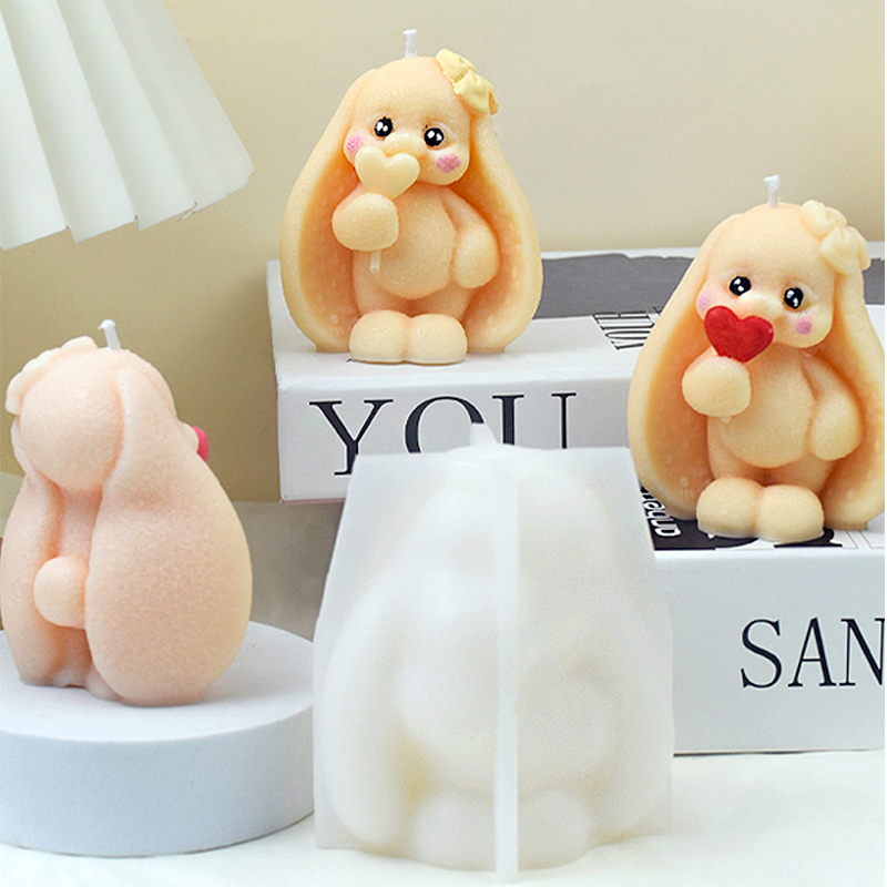 3D Long-eared Rabbit Silicone  - Bunny Cake Mold avaliação e preço