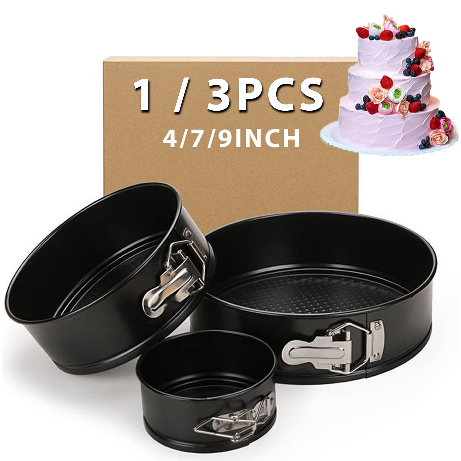 1PC, 3PCS Cake Pan Set, Round  - Egg Waffle Pan avaliação e preço