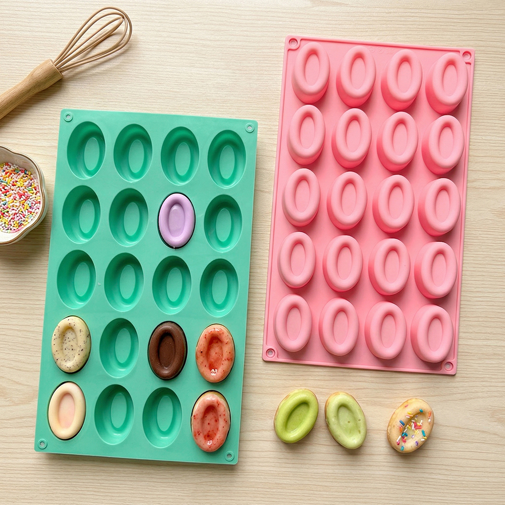 20 cavity oval donut silicone  - Donut Mold Silicone avaliação e preço