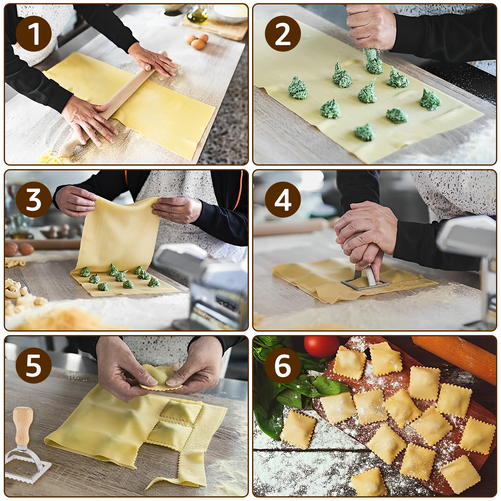 6Pcs Ravioli Maker Set Ravioli - Dumpling Press Set avaliação e preço