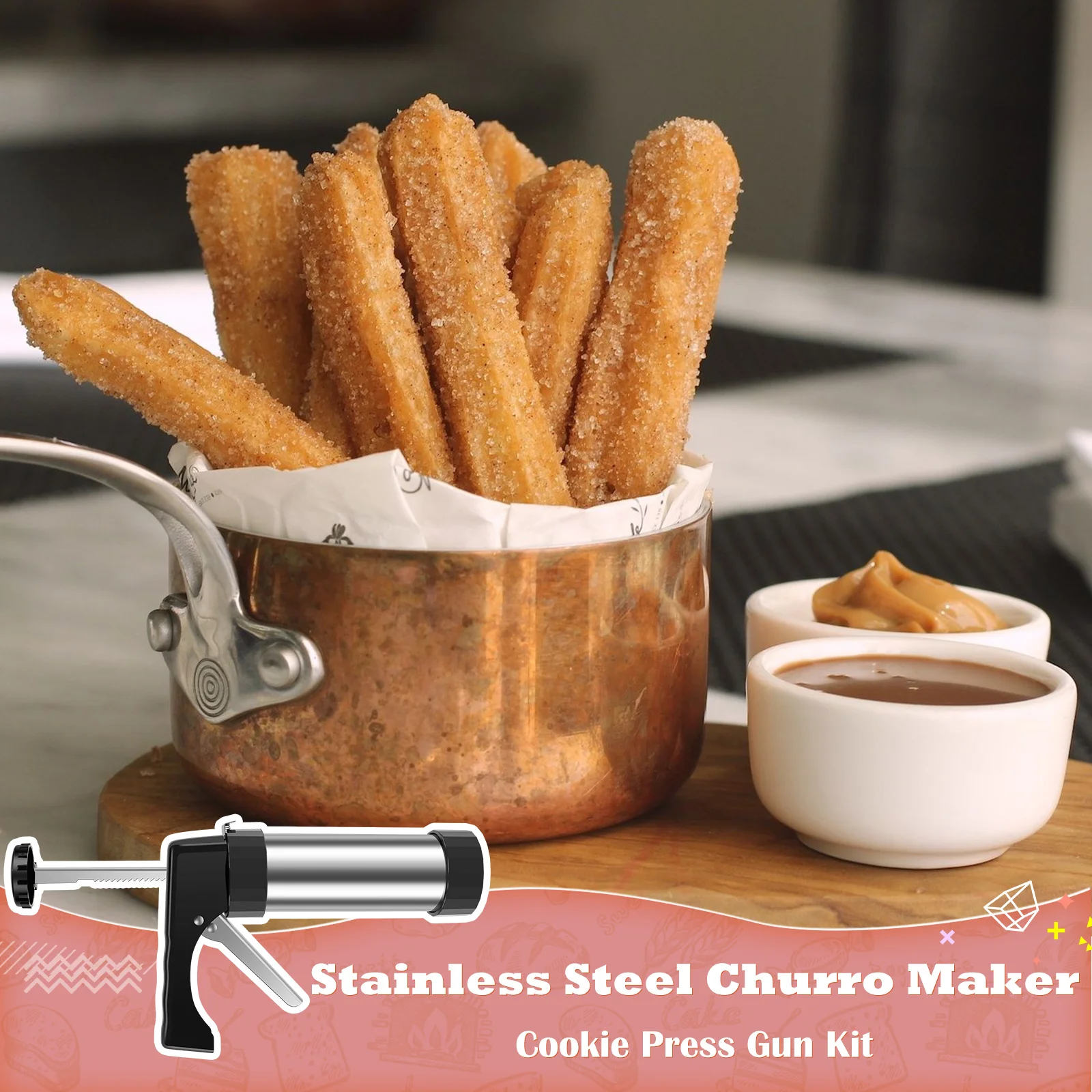 DIY Churro Maker Machine Cooki - Churros Maker Gun avaliação e preço