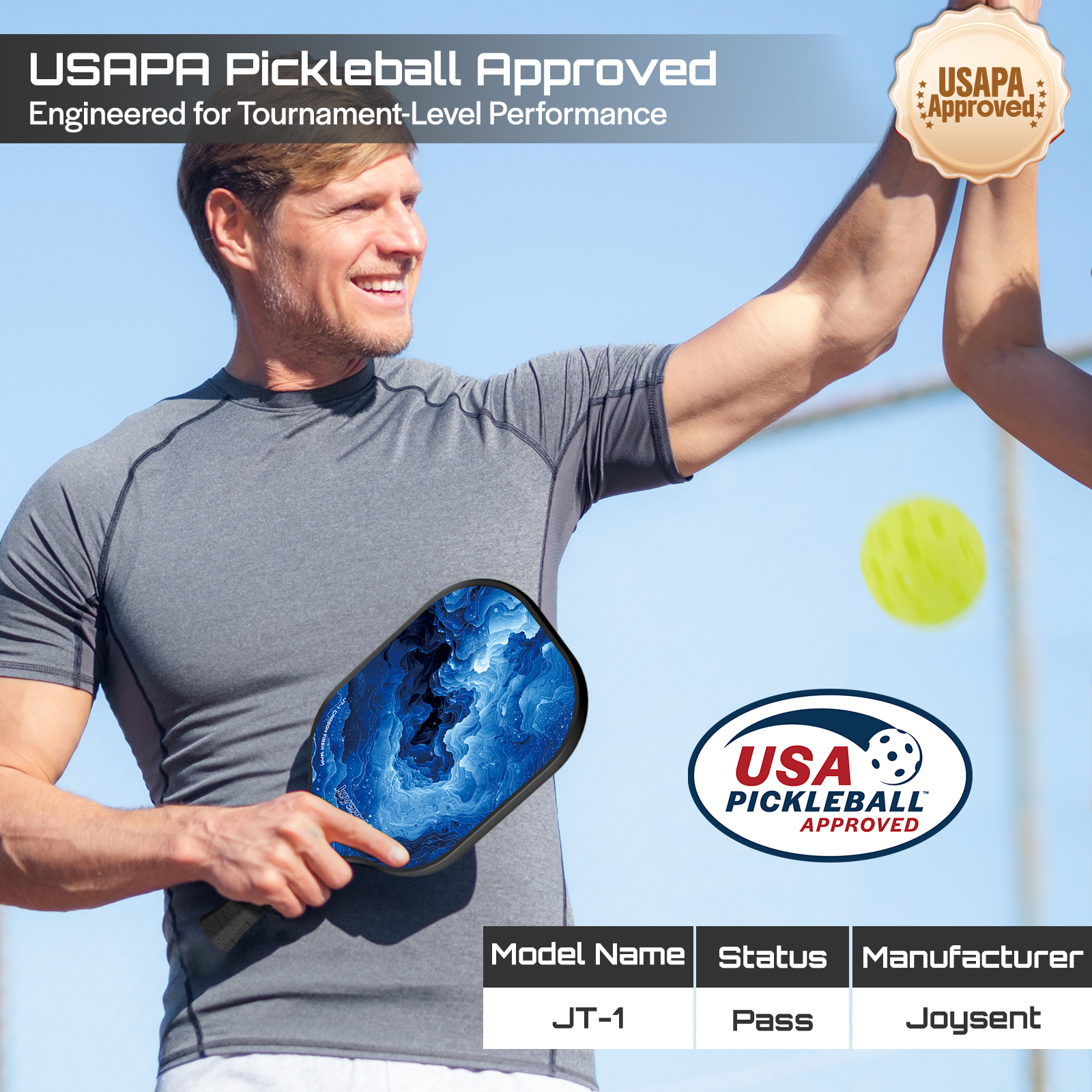 Joysent USAPA Approve Pickleba - Crepe Pan Carbon avaliação e preço