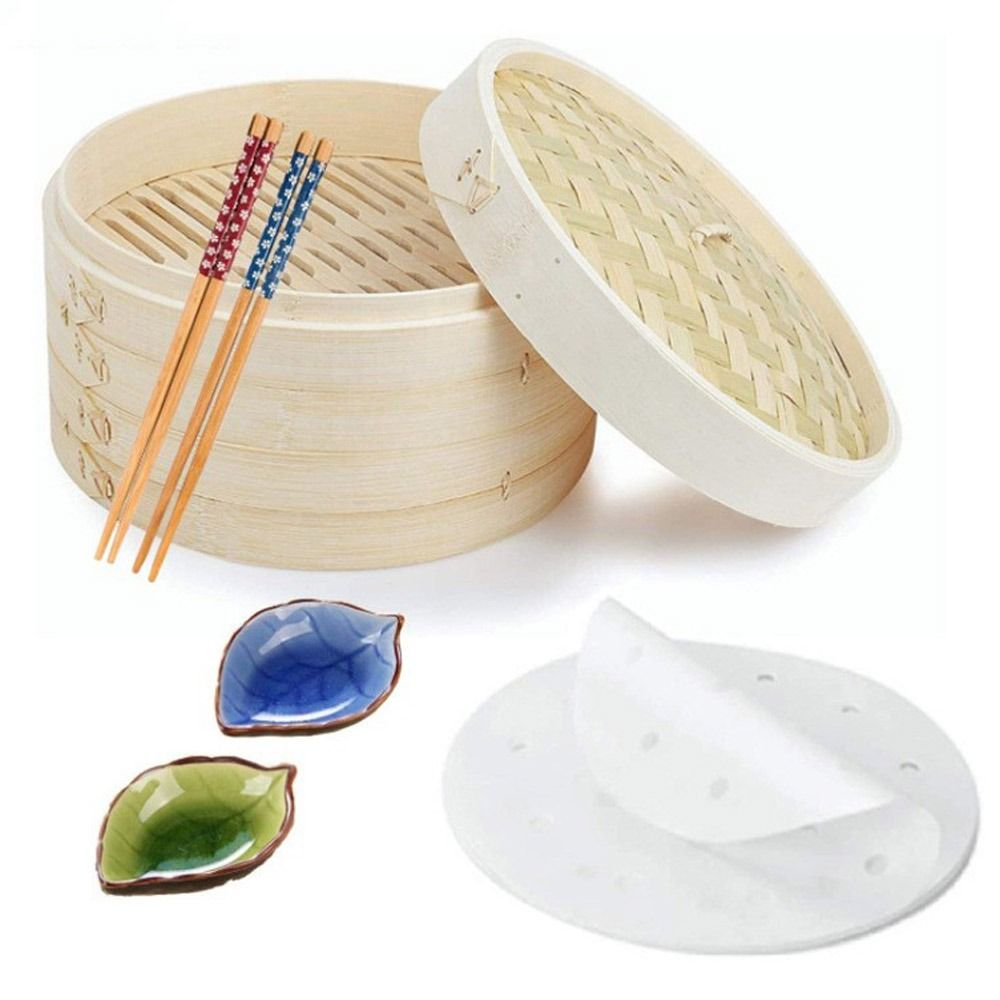Chinese Steamer Bamboo Steamer - Bao Steamer Bamboo avaliação e preço
