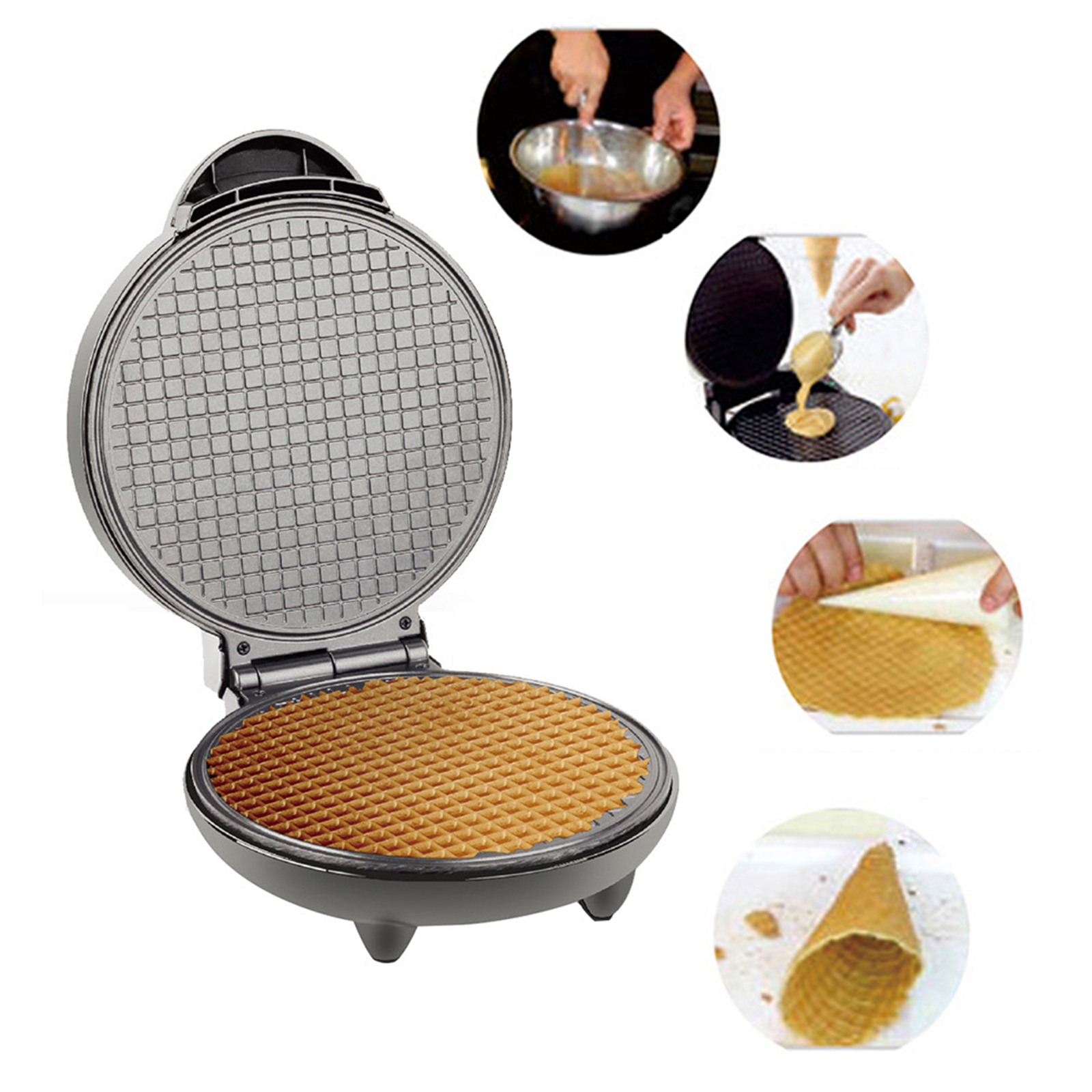 1200W Waffle Maker Nonstick Ba - Waffle Cone Maker avaliação e preço