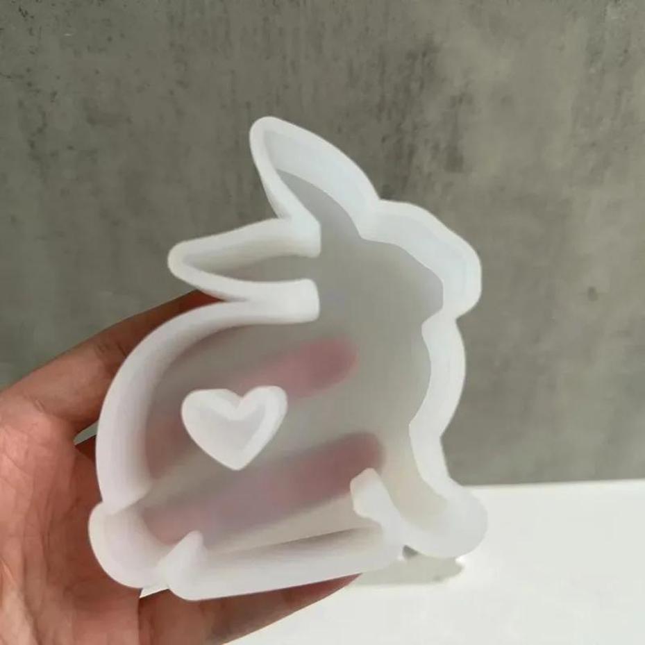 1Pcs Heart Shaped Bunny Silico - Bunny Cake Mold avaliação e preço