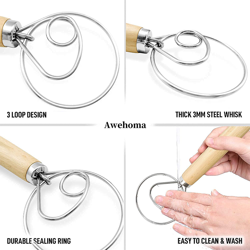 Large Hand Danish Dough Whisk  - Danish Pancake Pan avaliação e preço
