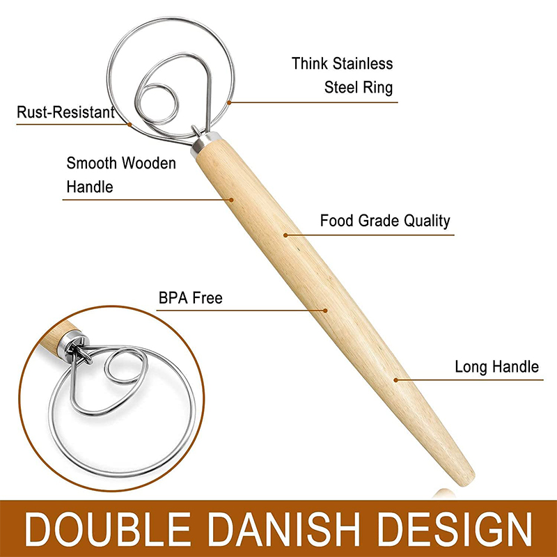 Large Hand Danish Dough Whisk  - Danish Pancake Pan avaliação e preço
