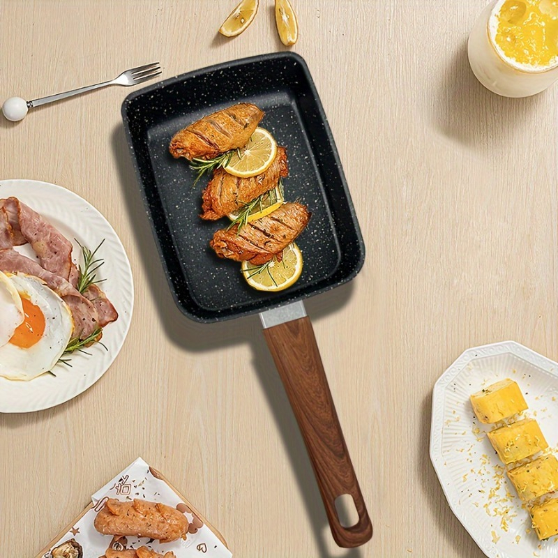 1PCS Egg Fry Pan Square Cast I - Cast Iron Corn avaliação e preço
