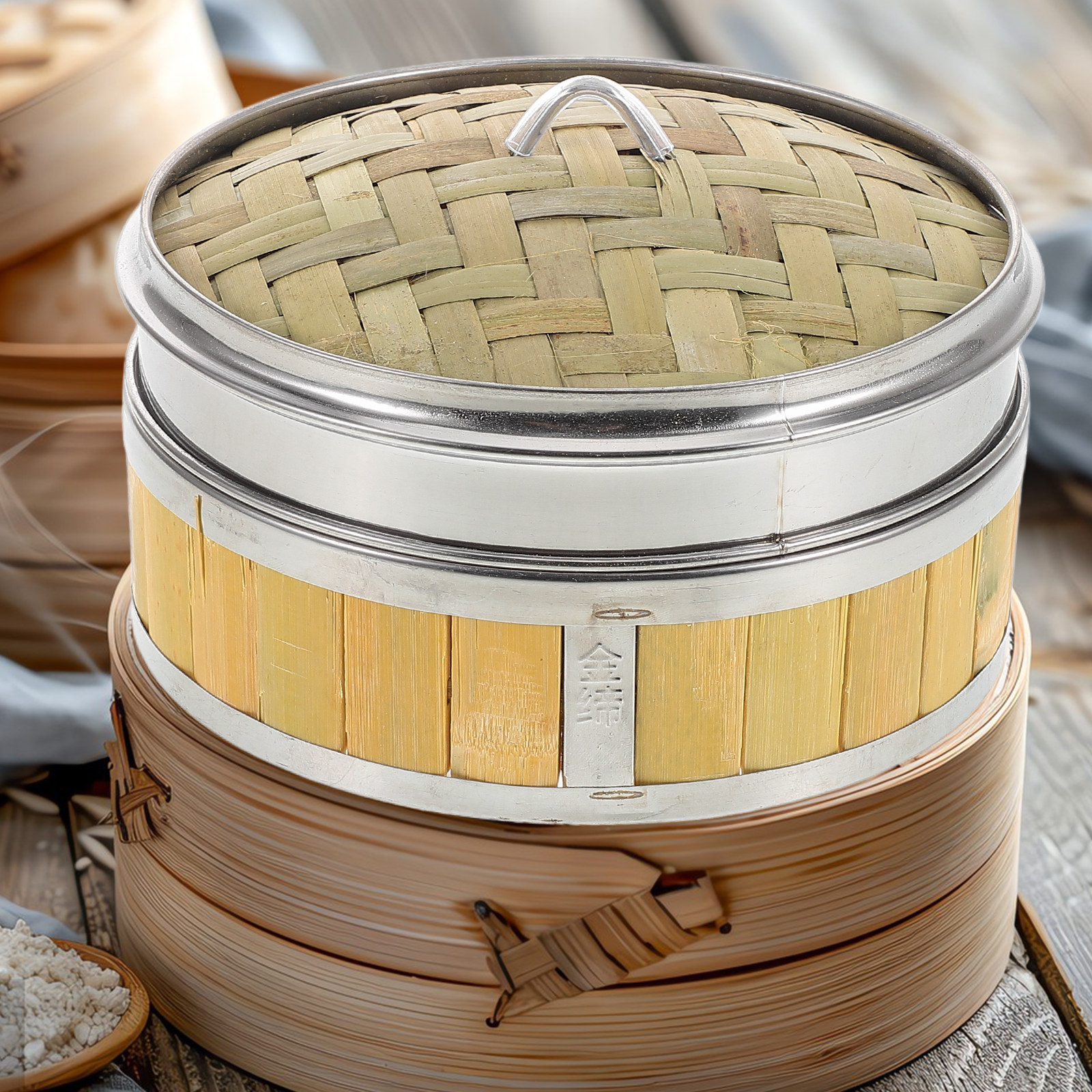 18Cm Bamboo Wood Steamer Baske - Bao Steamer Bamboo avaliação e preço