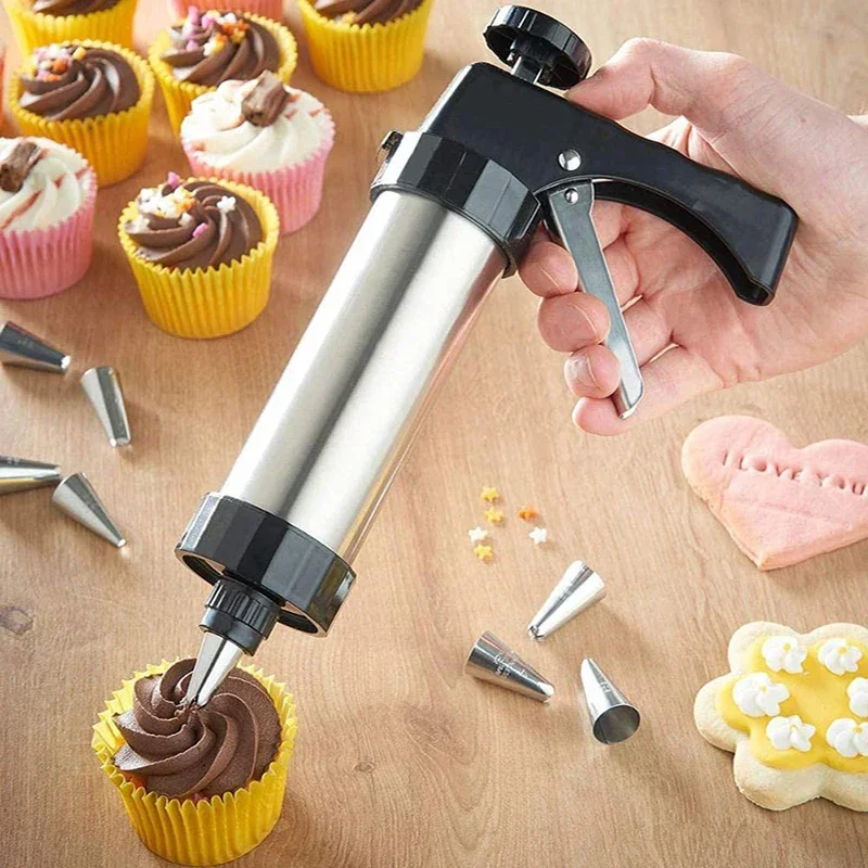 Cookie Press Gun Kit Stainless - Churros Maker Gun avaliação e preço