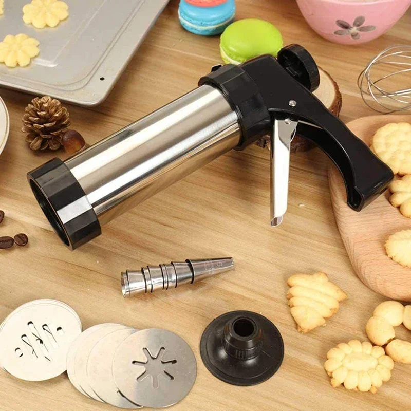 Cookie Press Gun Kit Stainless - Churros Maker Gun avaliação e preço
