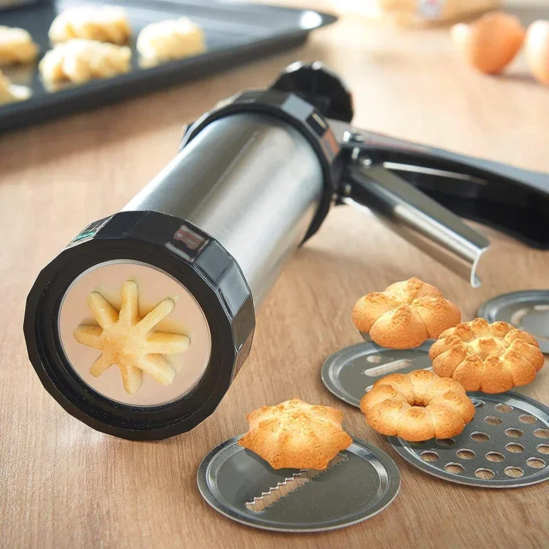 Cookie Press Gun Kit Stainless - Churros Maker Gun avaliação e preço