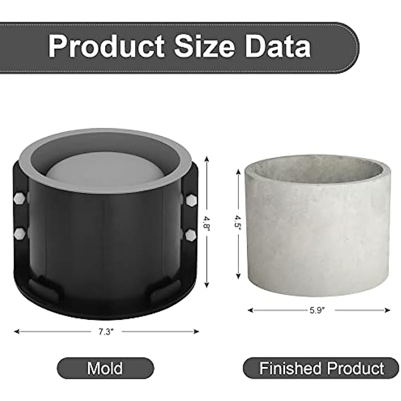 Large Round Flower Pot Cement  - Potsticker Mold avaliação e preço