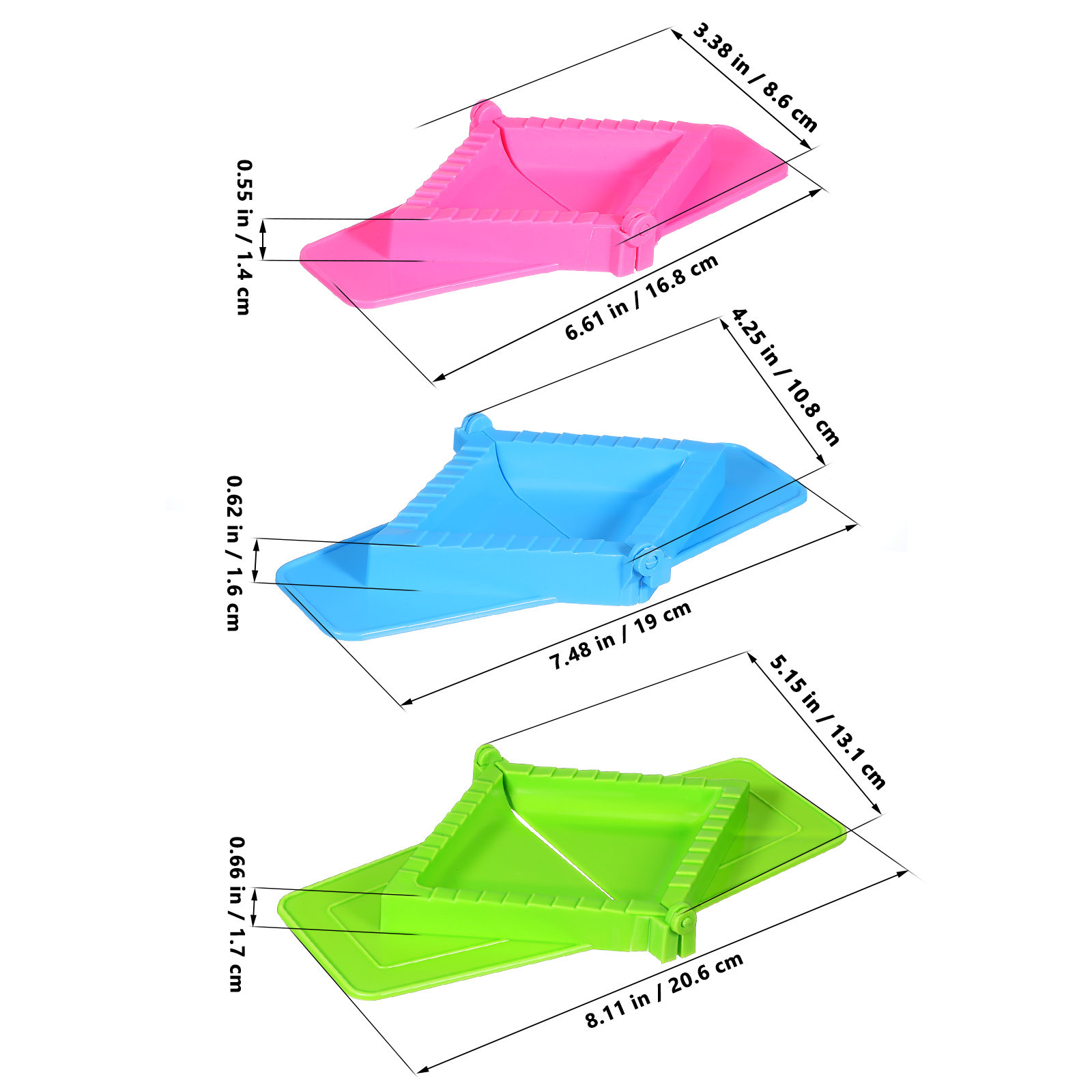 3Pcs Dumpling Mold Plastic Set - Dumpling Press Set avaliação e preço