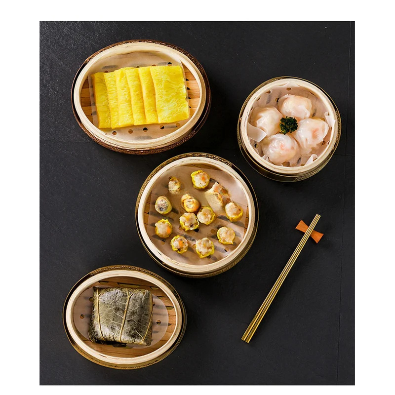 Chinese Bamboo Dimsum Lid Dump - Bao Steamer Bamboo avaliação e preço