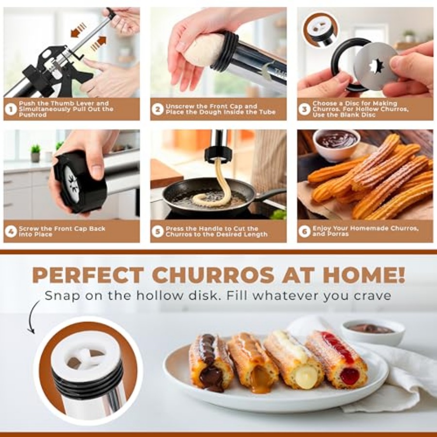 Churro Maker Machine and Sprit - Churros Maker Gun avaliação e preço
