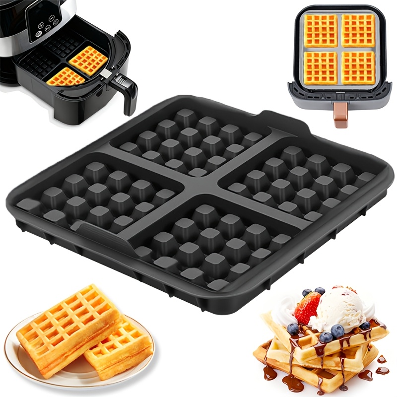 Square Waffle Mold, Non-Stick  - Mini Pancake Griddle avaliação e preço