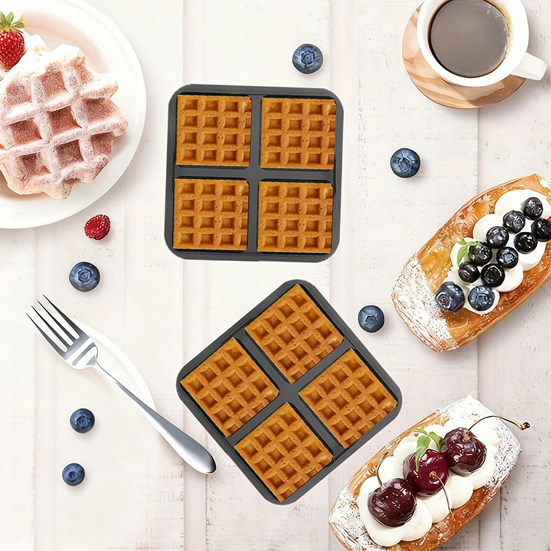Square Waffle Mold, Non-Stick  - Mini Pancake Griddle avaliação e preço