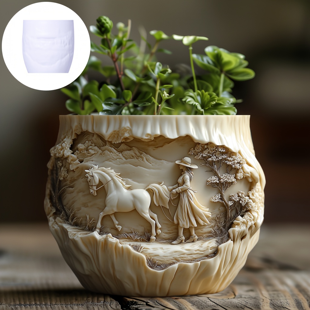 Beauty holding horse relief su - Potsticker Mold avaliação e preço
