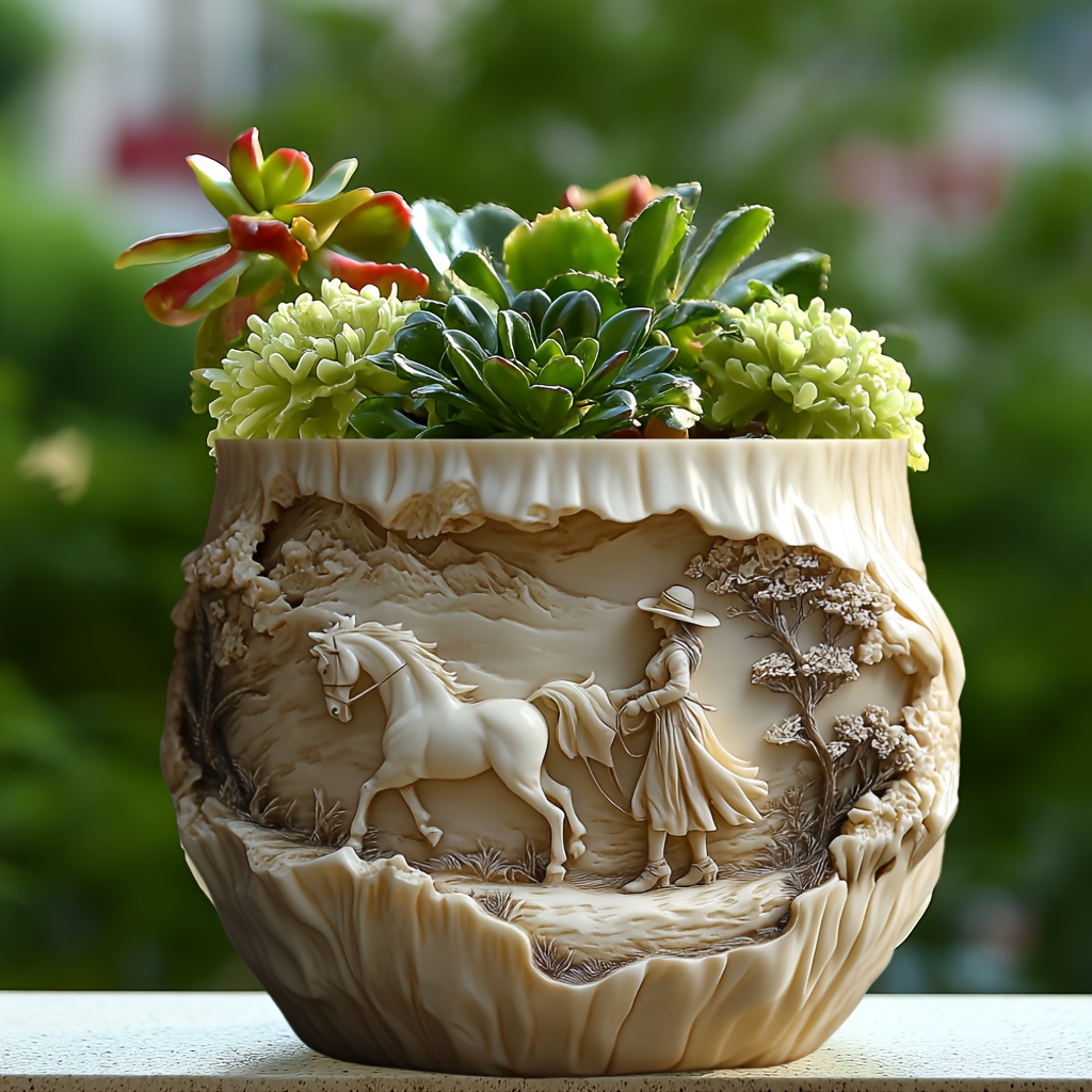 Beauty holding horse relief su - Potsticker Mold avaliação e preço