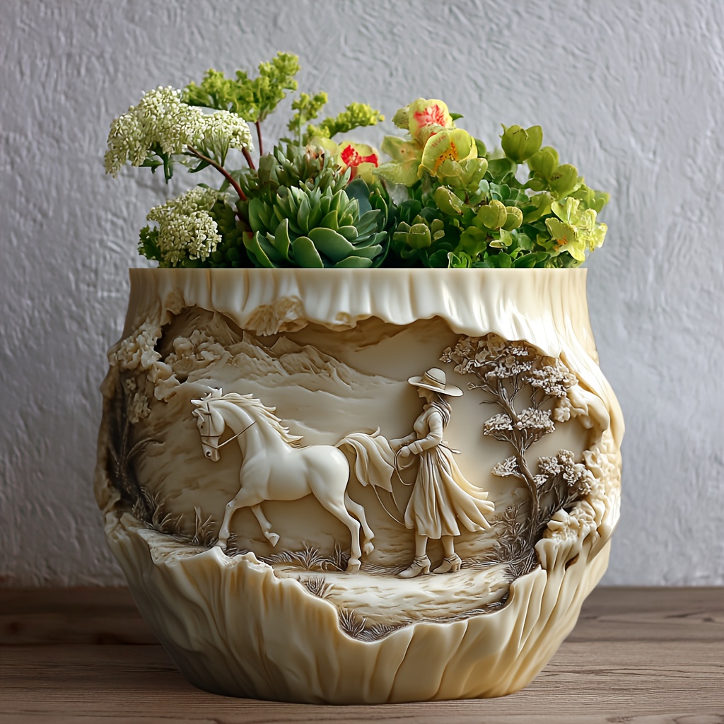 Beauty holding horse relief su - Potsticker Mold avaliação e preço