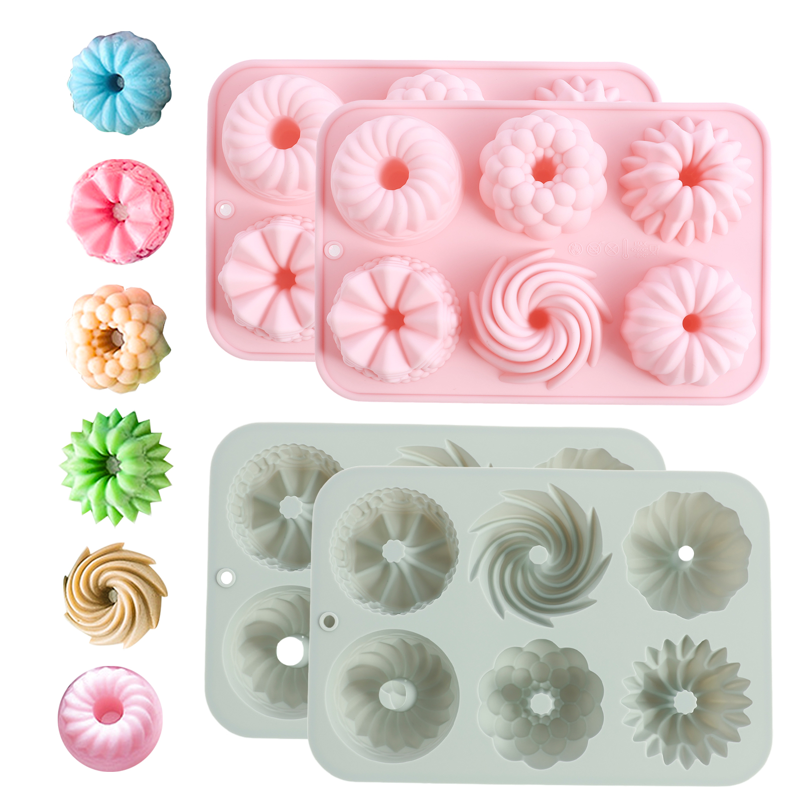 6-Cavity Silicone Fluted Tube  - Donut Mold Silicone avaliação e preço