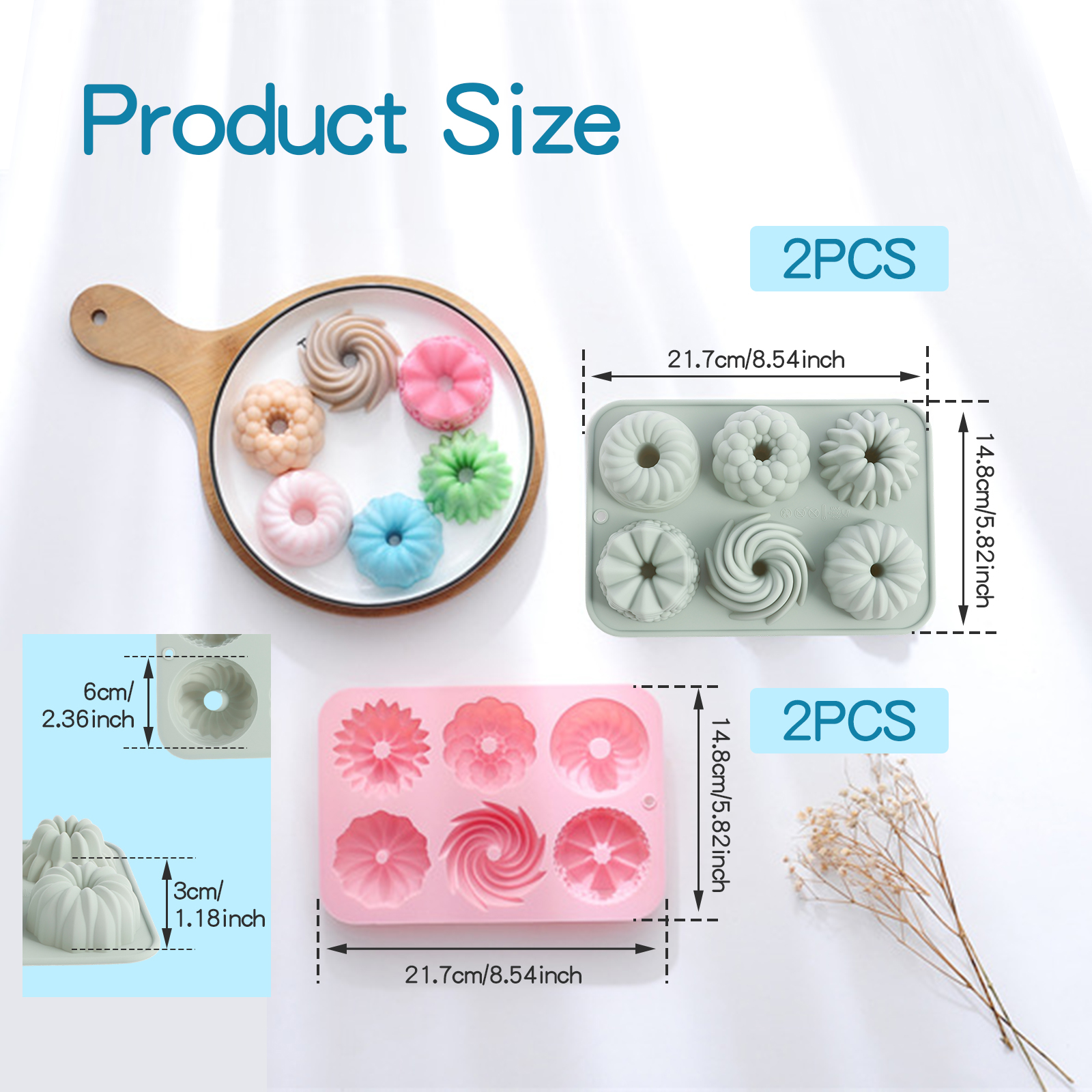 6-Cavity Silicone Fluted Tube  - Donut Mold Silicone avaliação e preço