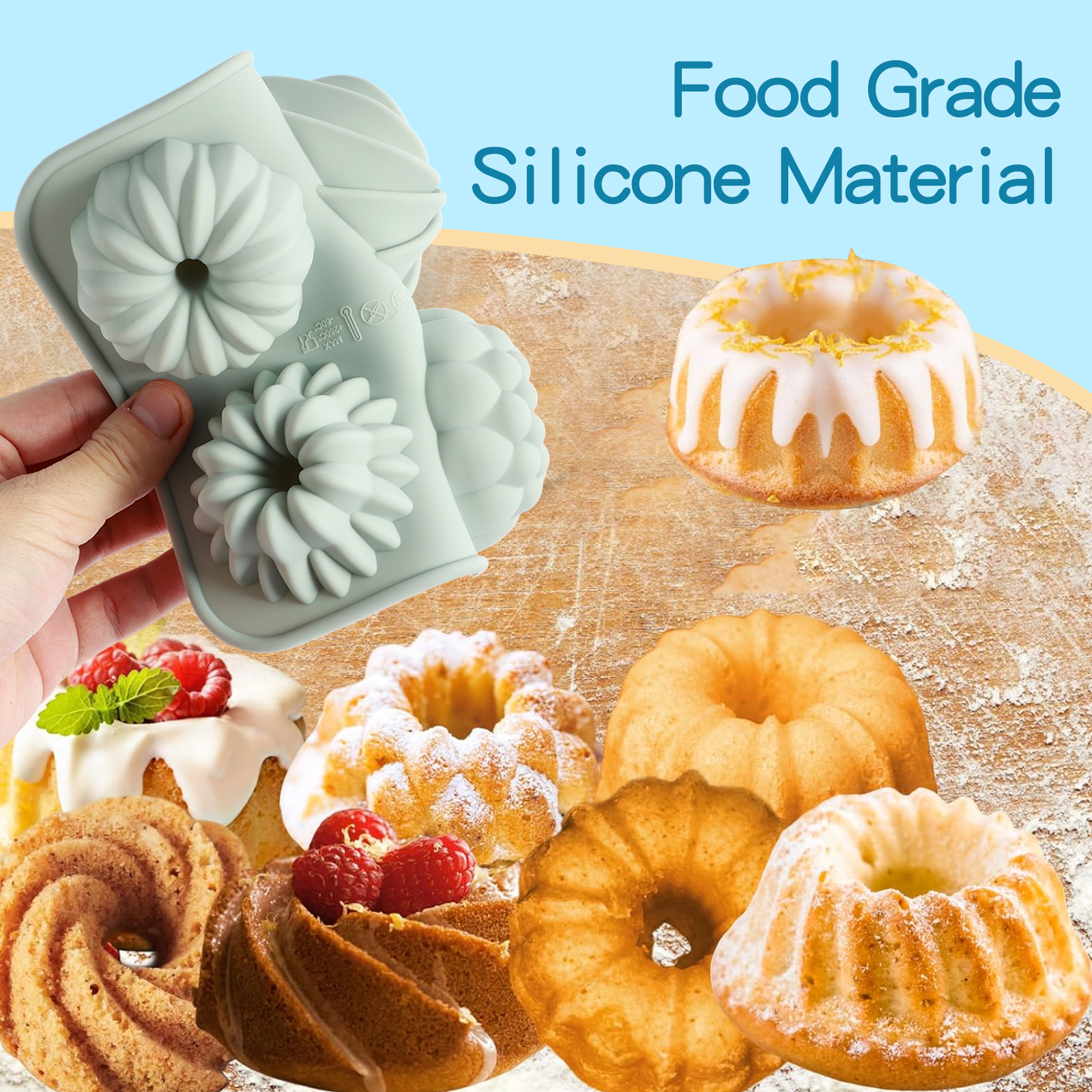 6-Cavity Silicone Fluted Tube  - Donut Mold Silicone avaliação e preço