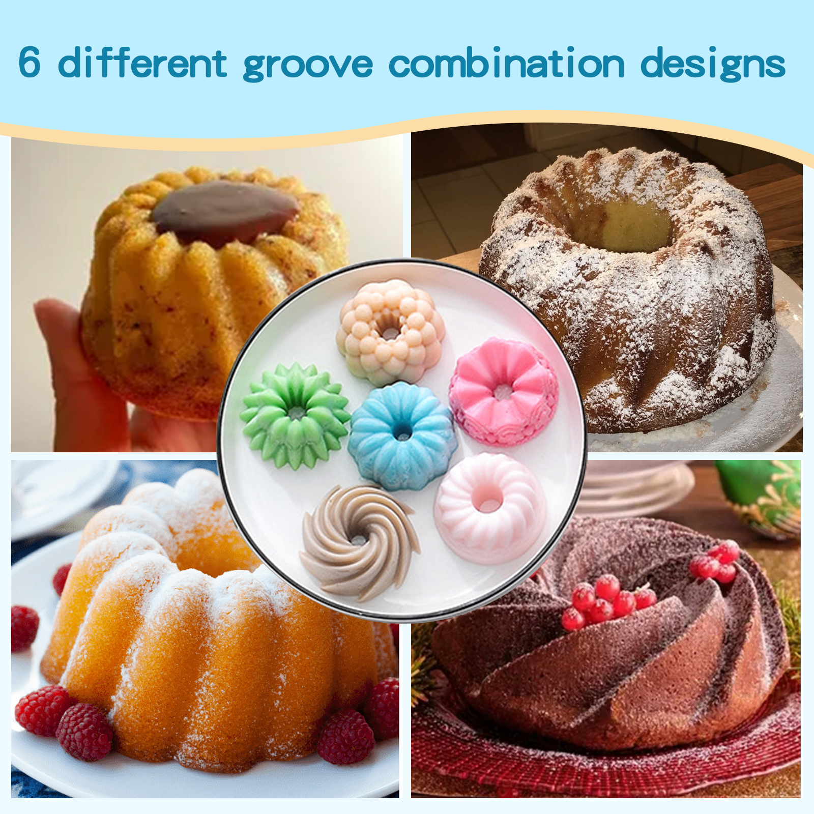 6-Cavity Silicone Fluted Tube  - Donut Mold Silicone avaliação e preço