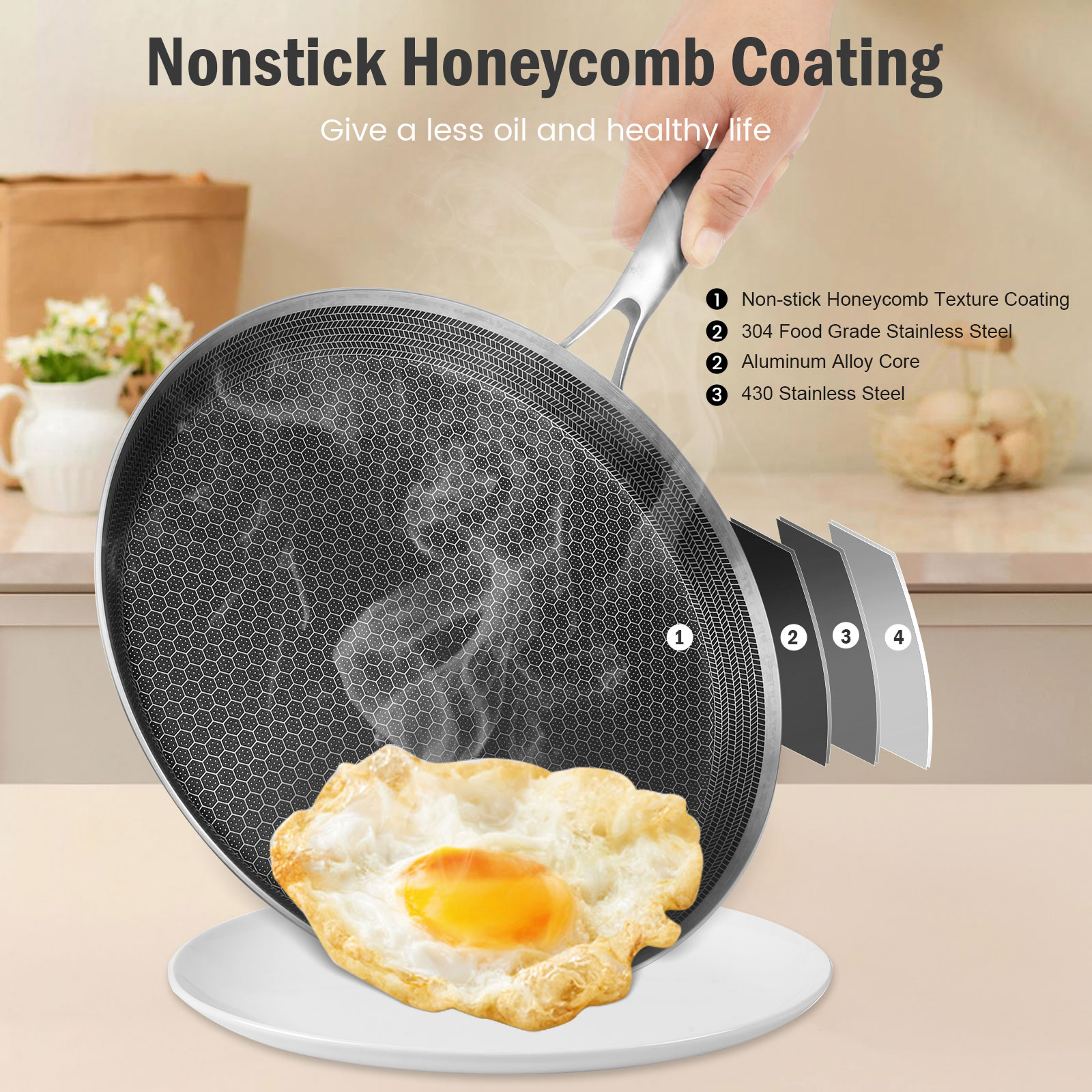 Stainless Steel Frying Pan Non - Danish Pancake Pan avaliação e preço