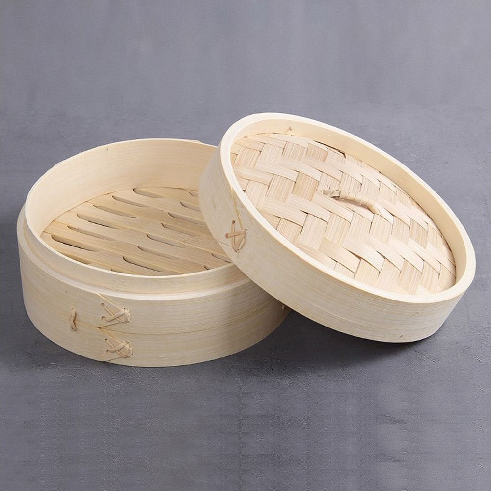 Bamboo Steamer Basket with Lid - Bao Steamer Bamboo avaliação e preço
