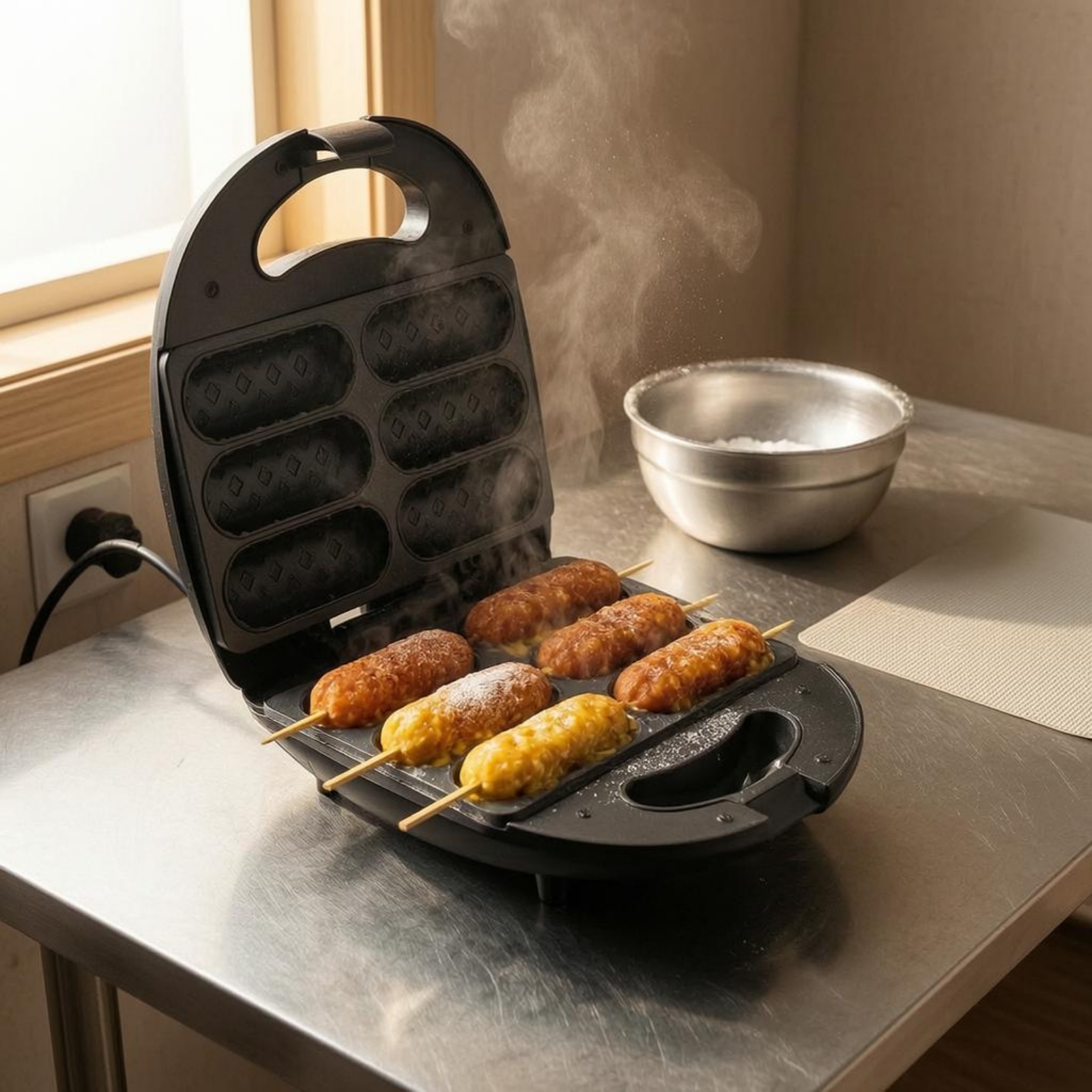 Corn Dog Maker Double-Sided He - Corn Dog Stick avaliação e preço
