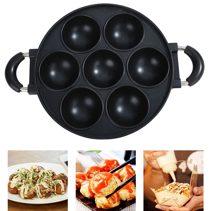 7 Hole Cake Cooking Pan Cast I - Egg Waffle Pan avaliação e preço