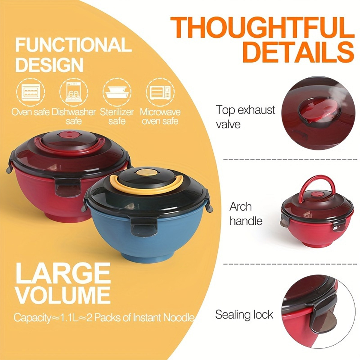 Portable Salad Noodle Soup Bow - Dim Sum Basket avaliação e preço