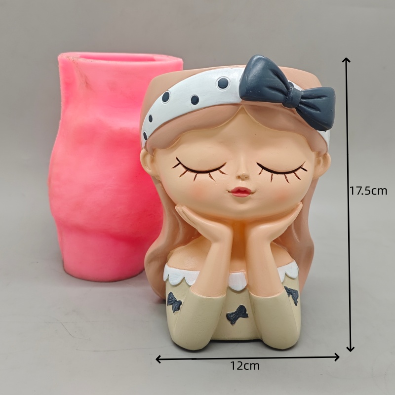 Silicone mold cute bow girl fl - Potsticker Mold avaliação e preço